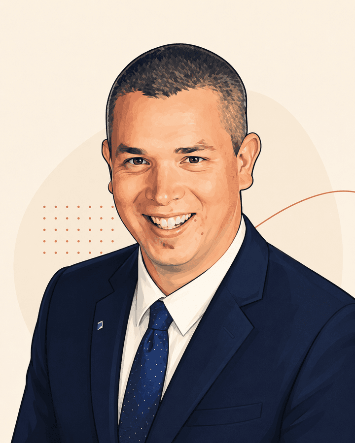 Illustrated portrait of Andrew, founder of PEPperwork